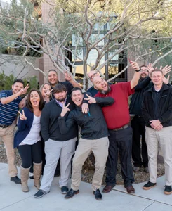 Group of people making fun poses