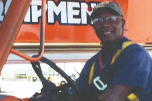 A Man Driving Equipment