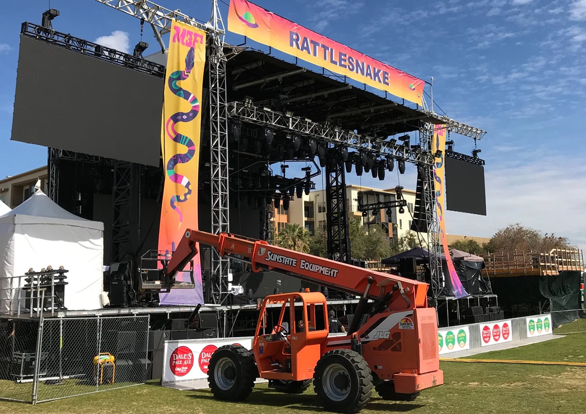 Telehandler at a concert venue