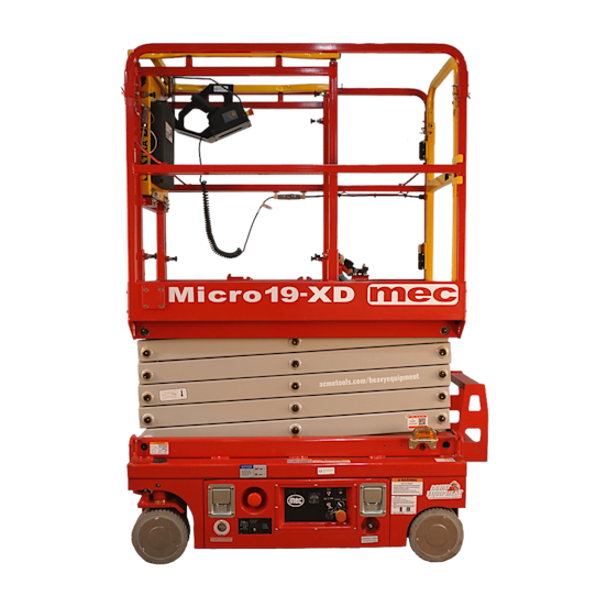 19-Foot Micro Electric Scissor Lift With Step Up Attachment