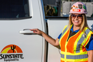 Janel is Opening the Door of a Truck